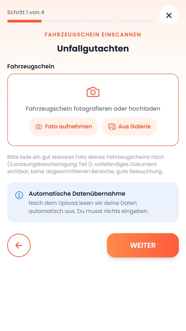 carproof App: Fahrzeugschein scannen